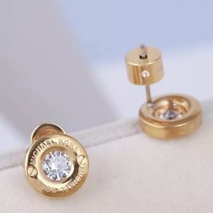 Michael Kors Jewelry - Michael Kors Gold Crystal Signature Stud Earrings Michael Kors Jewelry - Michael Kors Gold Crystal Signature Stud Earrings